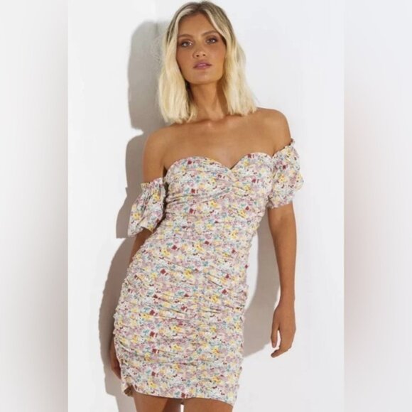 NWT SNDYS Australia Floral Off Shoulder Dress XSmall - Picture 1 of 5